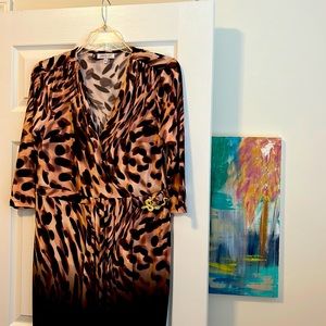 Animal print wrap dress